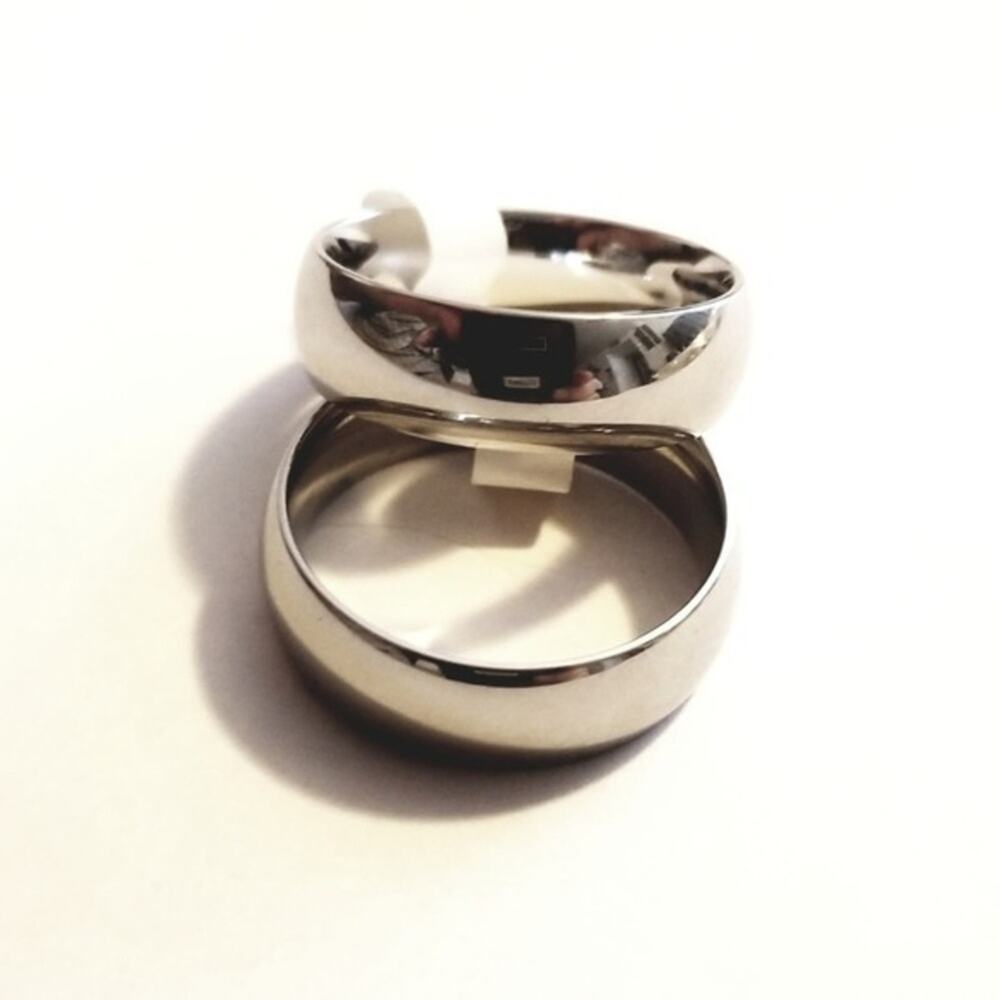 NEW 316L silver stainless steel ring women band size 6